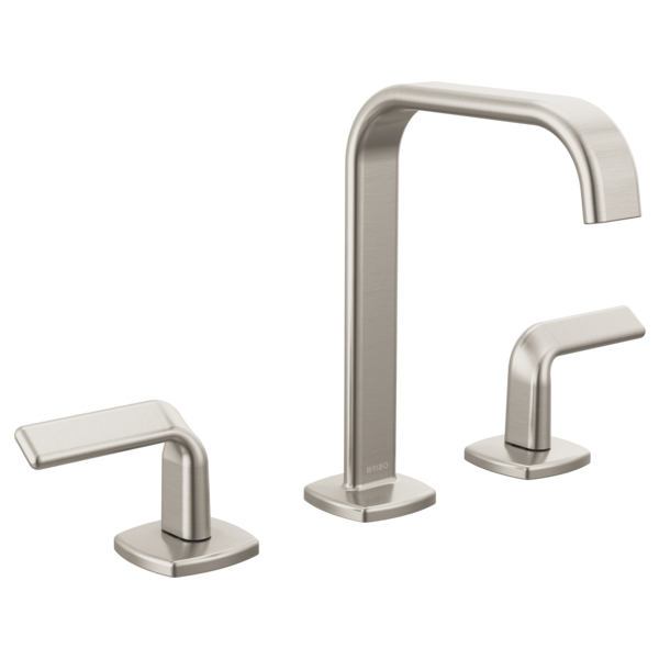 Allaria Widespread Square Spout Lav Faucet, No Hdl in Luxe Nickel