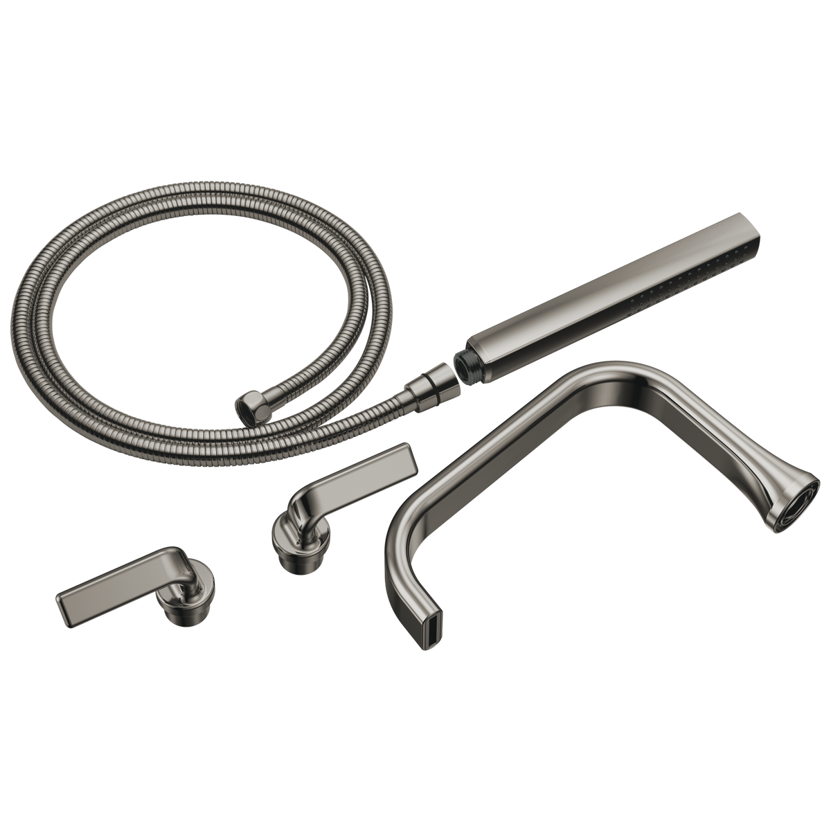 Allaria Tub Filler Trim Kit w/Twist Lever Hdls in Black Onyx