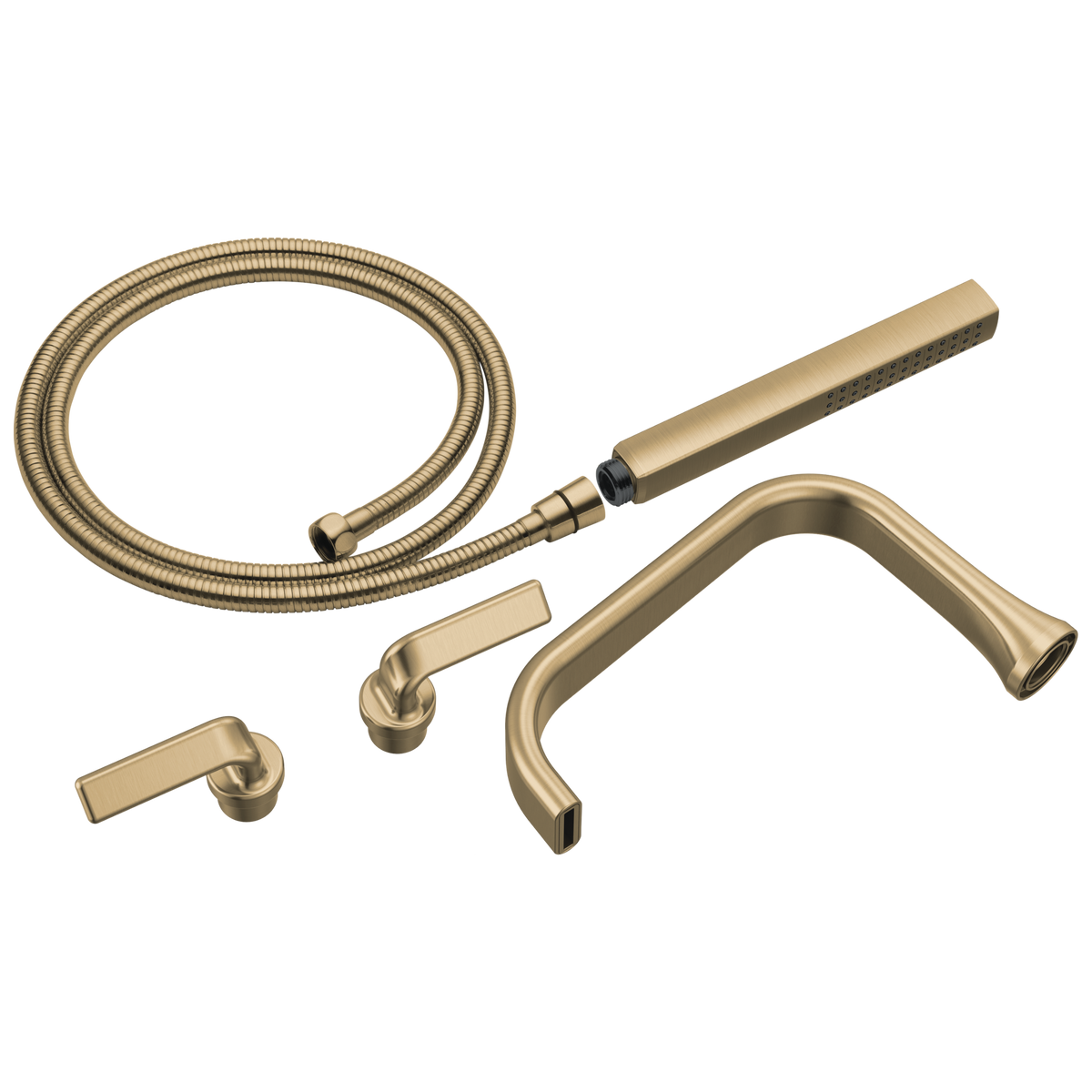 Allaria Tub Filler Trim Kit w/Twist Lever Hdls in Luxe Gold