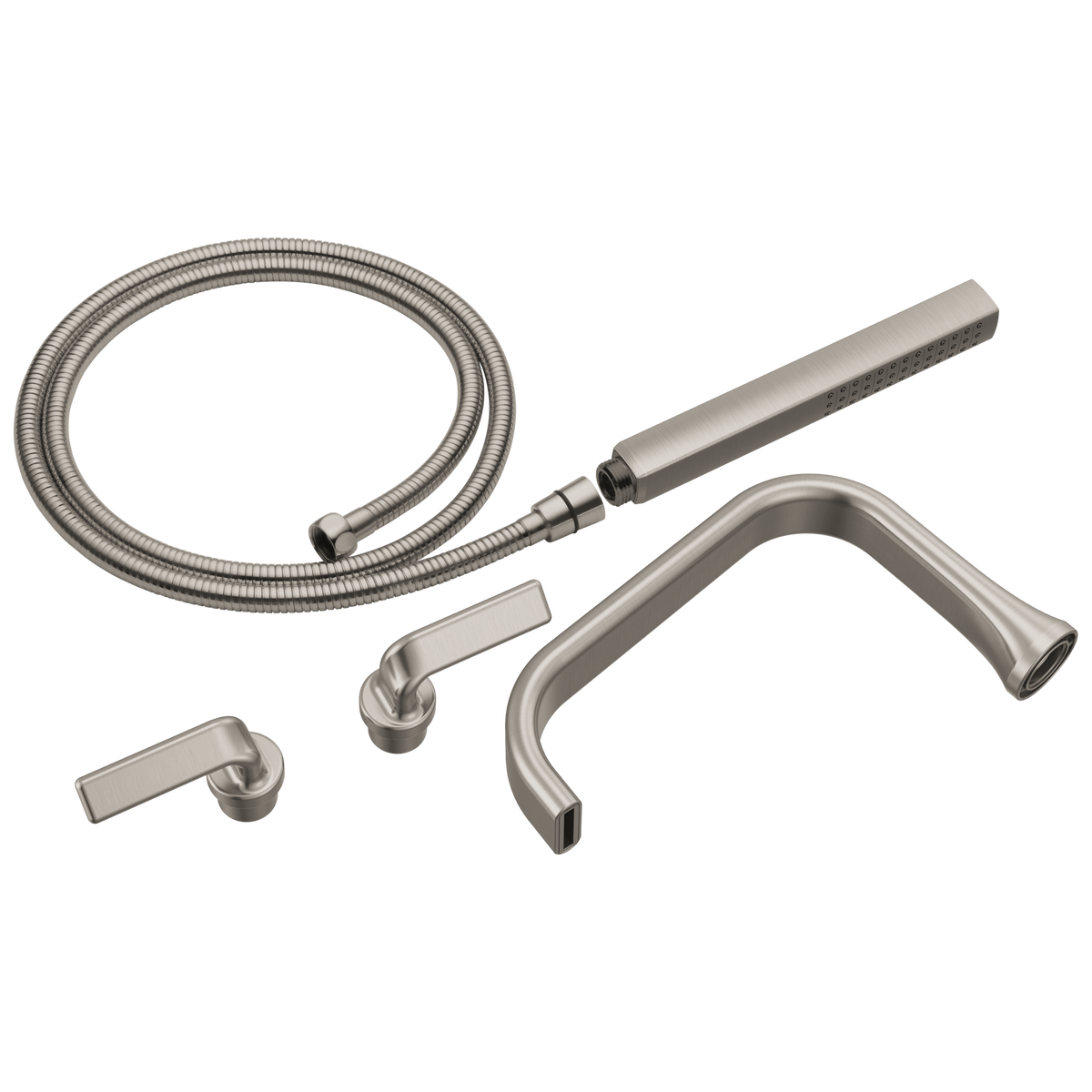 Allaria Tub Filler Trim Kit w/Twist Lever Hdls in Luxe Nickel