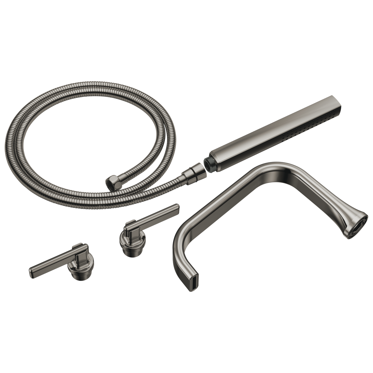 Allaria Tub Filler Trim Kit w/Lever Hdls in Black Onyx