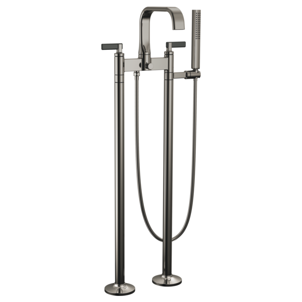 Allaria Tub Filler Trim Kit w/Lever Hdls in Black Onyx/Matte Black