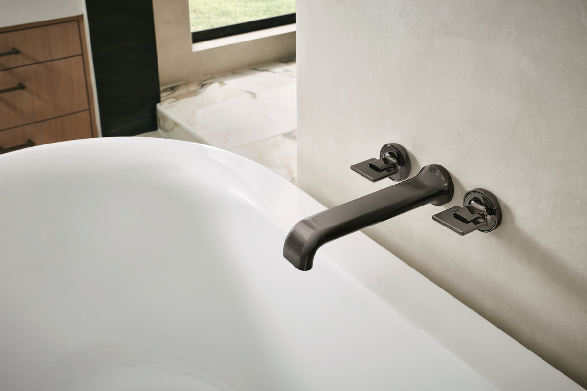 Allaria Wall Mount Tub Filler Trim Only, No Hdls in Black Onyx