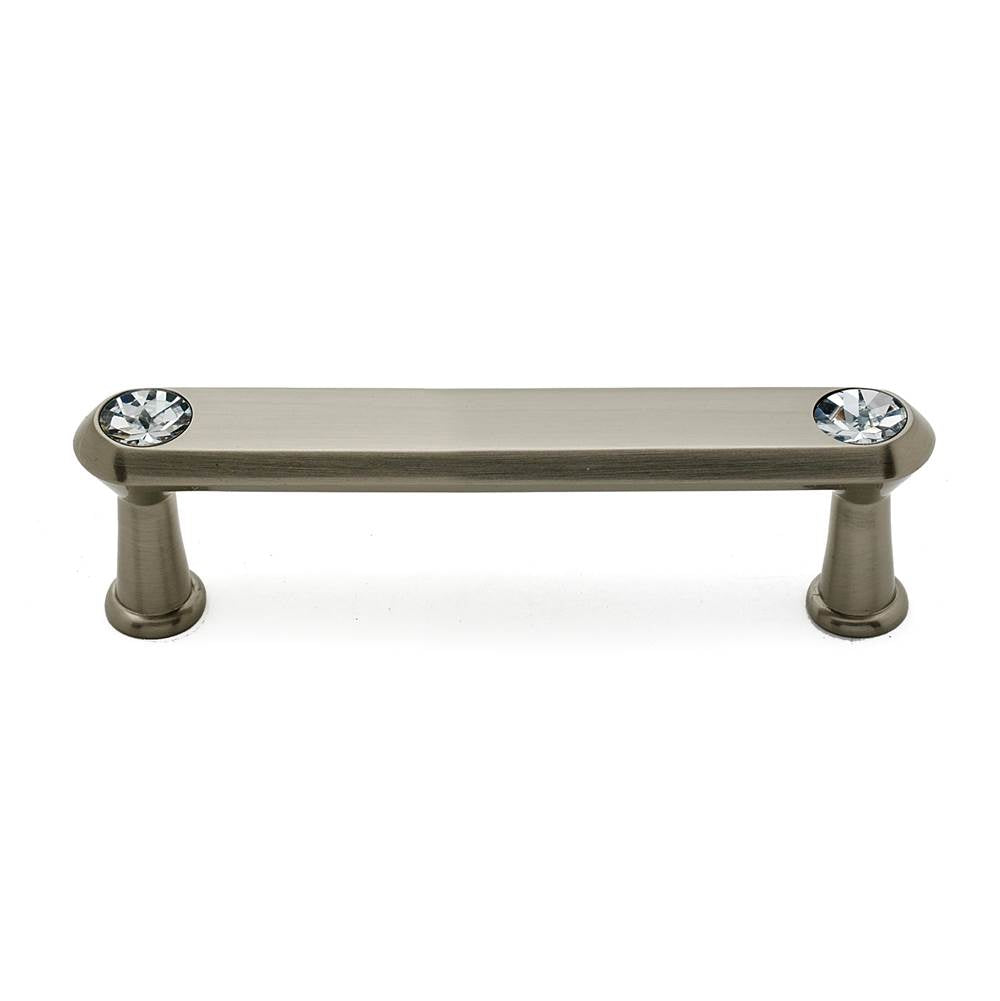 Crystal 3-1/2" Pull w/Satin Nickel Finish