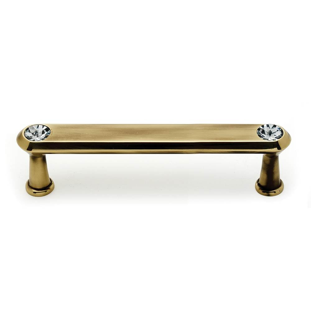 Crystal 4" Pull w/Polished Antique Finish