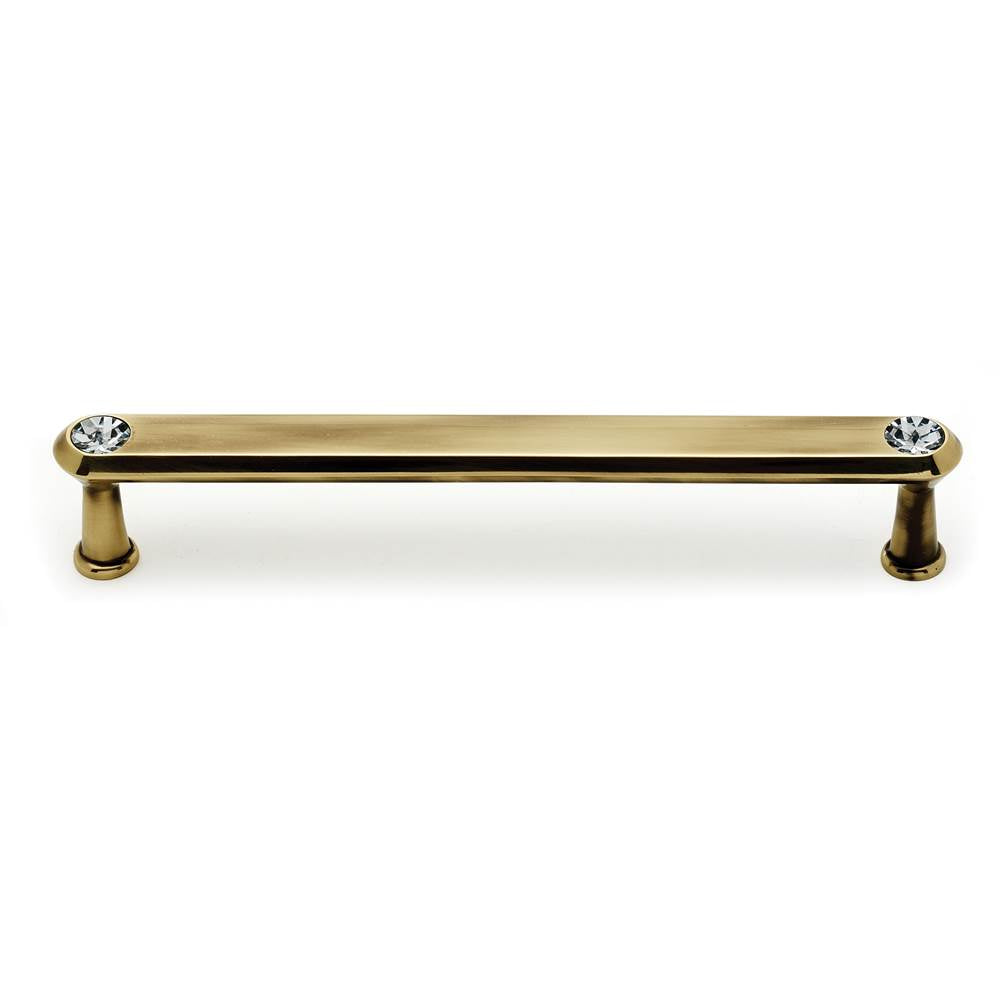 Crystal 6" Pull w/Polished Antique Finish