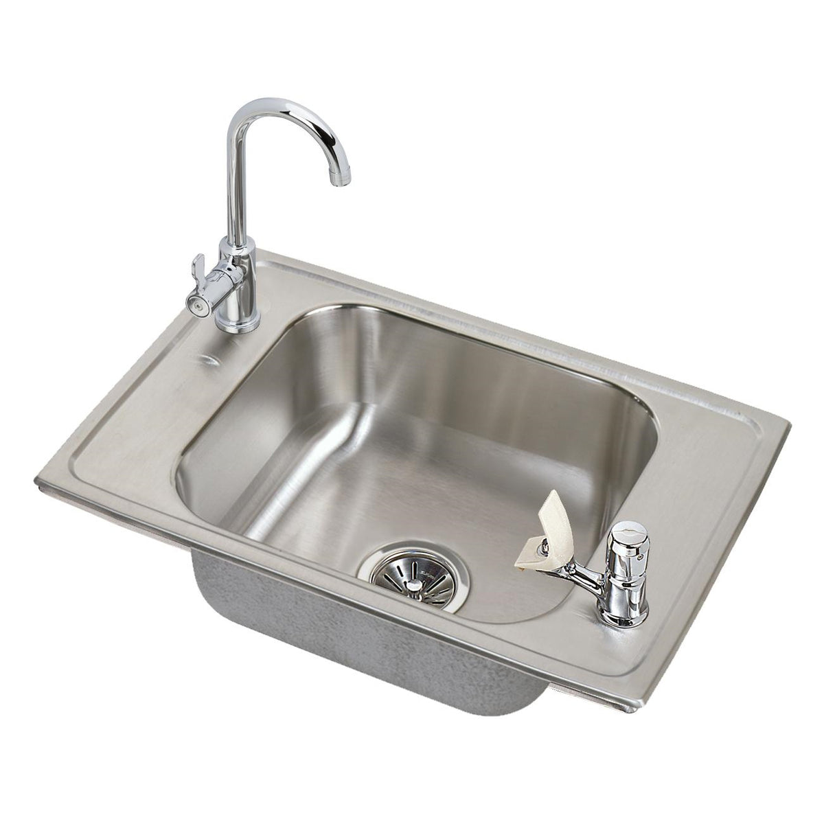 Celebrity 25x17x6-7/8" Stainless Steel Single Bowl Classroom Sink & Faucet w/Bubbler Kit