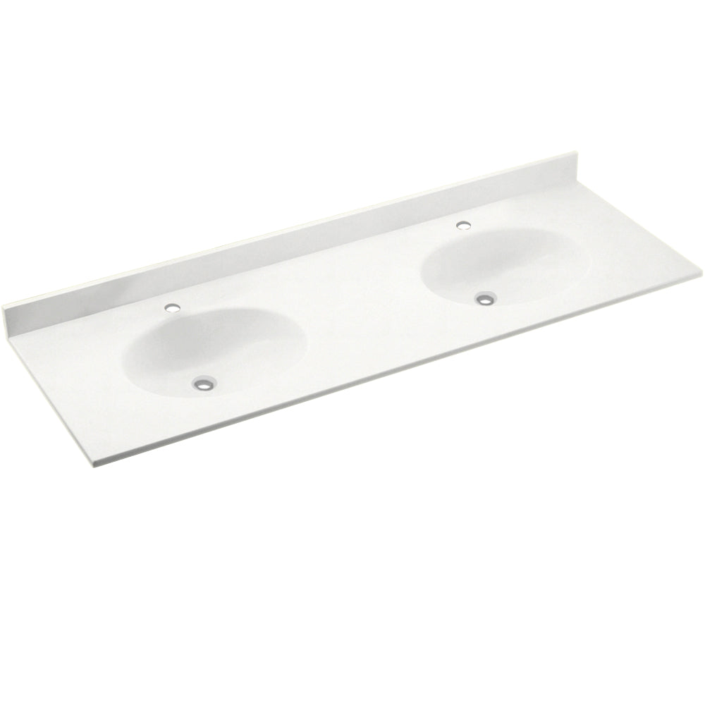 Chesapeake 73x22-1/2" Double Bowl Vanity Top in Tahiti White