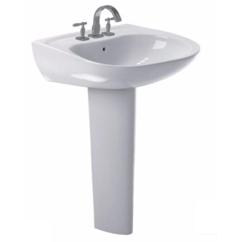 Prominence 26x21" Pedestal Lav Set w/8" Fct Holes in Cotton White