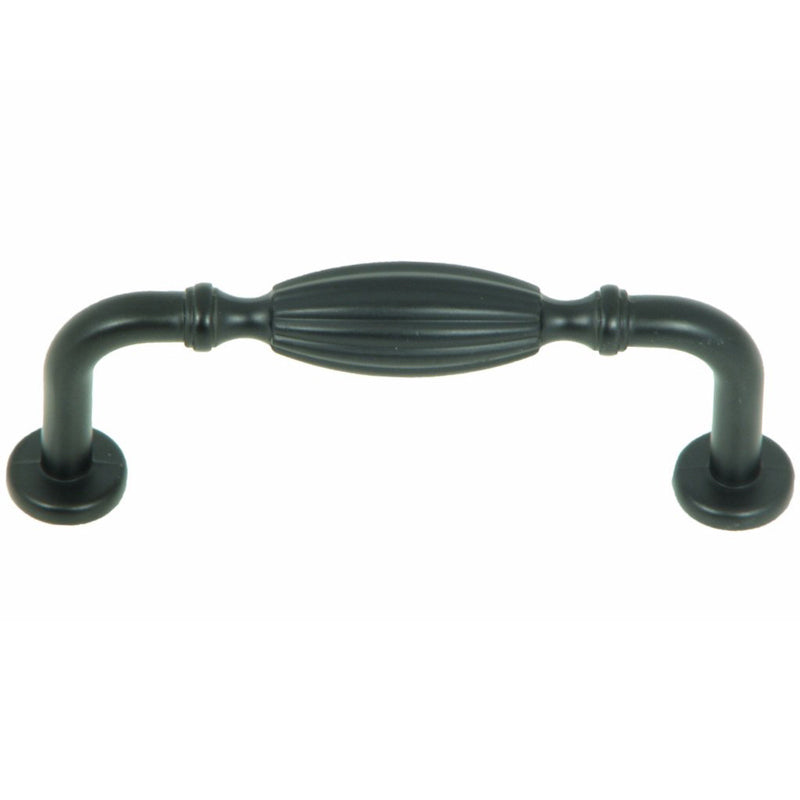 Fluted Tudor Cabinet Pull in Matte Black 1 pc