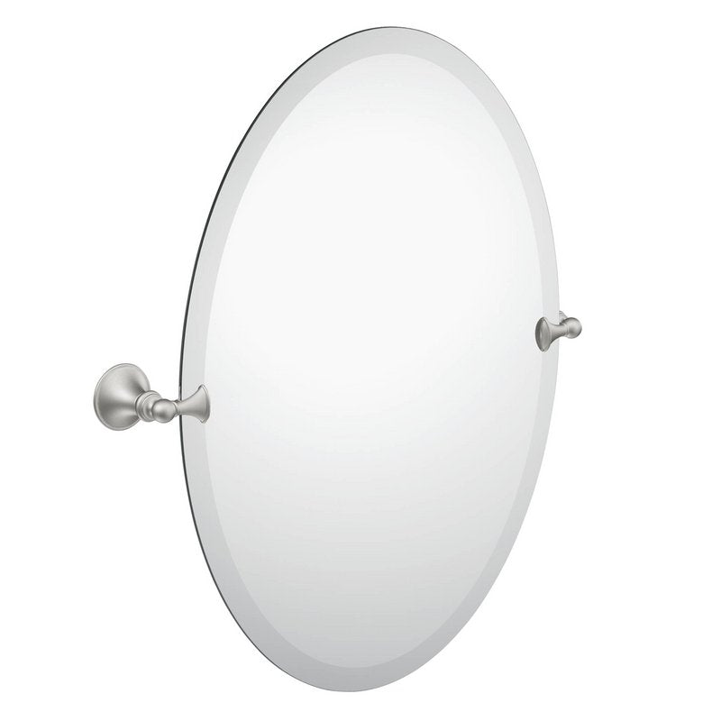 Glenshire Oval Belveled Glass Tilting Mirror 21x26 Brushed Nickel