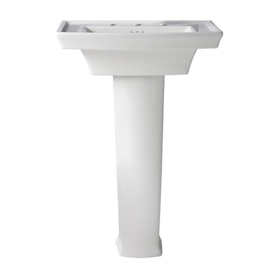 Wyatt 24" Pedestal Bathroom Sink in Canvas White