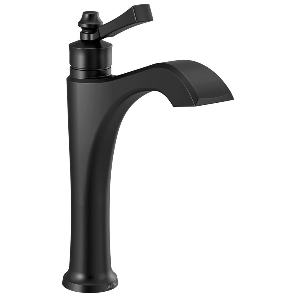 Dorval 1-Lever Hdl Mid-Height Vessel Faucet in Matte Black