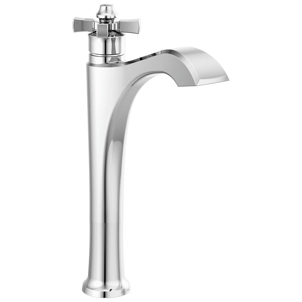 Dorval Single Cross Handle Vessel Faucet in Chrome