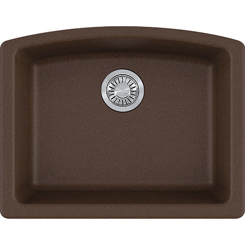 Ellipse 25x19-5/8x9" Granite Single Bowl Sink in Mocha