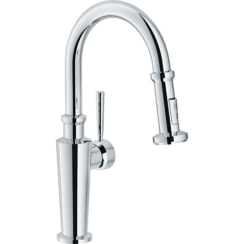 Absinthe Single Hole Pull Down Bar/Prep Faucet in Chrome