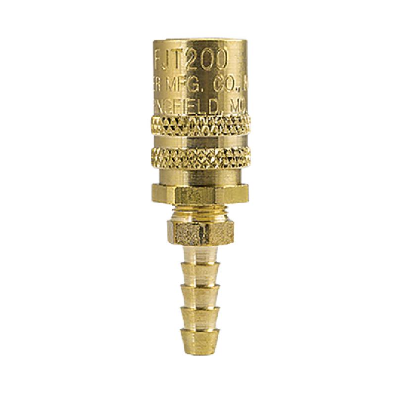 SOCKET 1/4X1/4 ID BRASS HOSE STEM FS204 - STRAIGHT THRU - FJT SERS