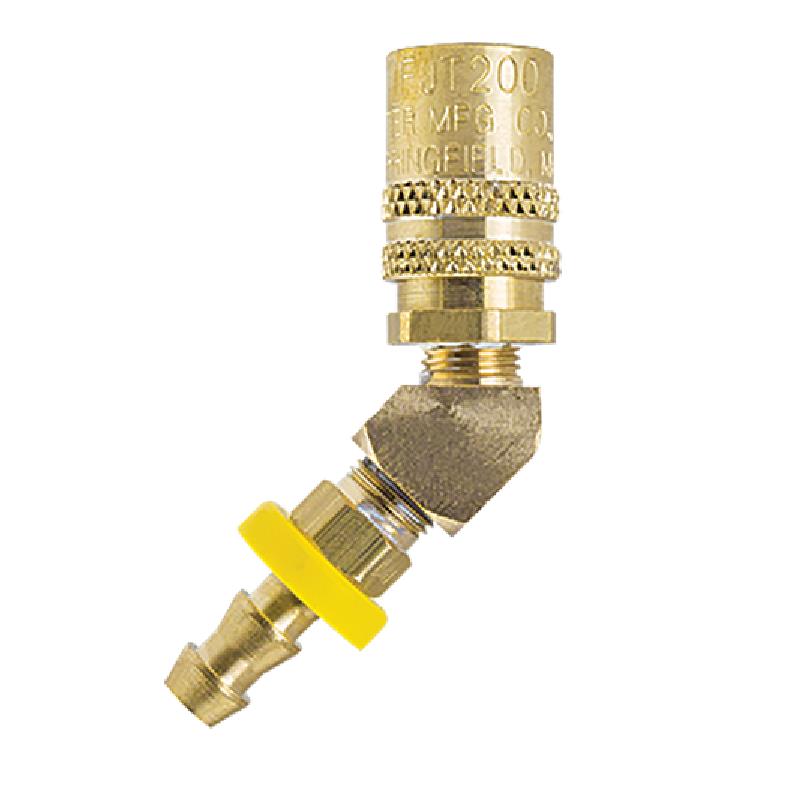 SOCKET 3/8X1/2 ID BRASS - FS328P 45 DEG. PUSH-ON HOSE STEM