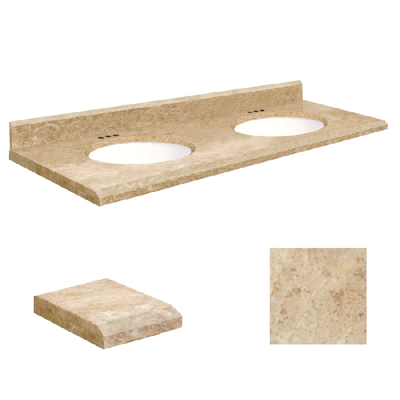 VANITY TOP 61X22 4CC MARBLE G61222-M2-E-W-4 CAPPUCCINO