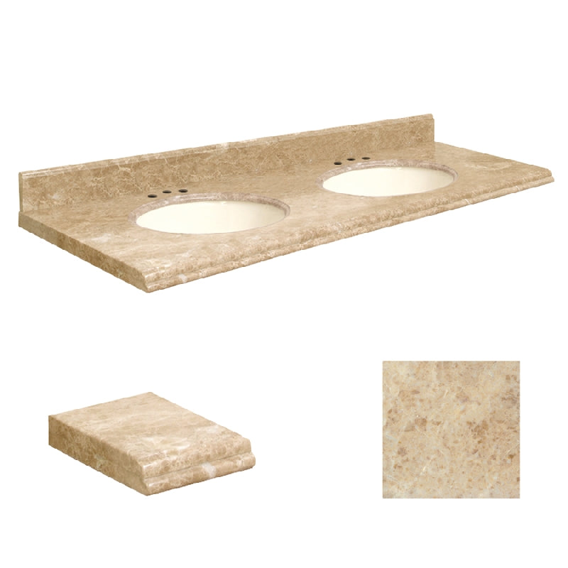 VANITY TOP 61X22 8CN MARBLE G61222-M2-U-B-8C CAPPUCCINO