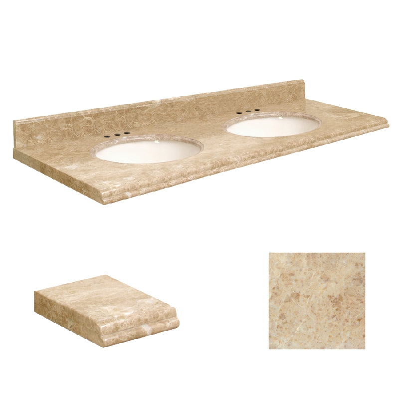 VANITY TOP 61X22 8CC MARBLE G61222-M2-U-W-8 CAPPUCCINO