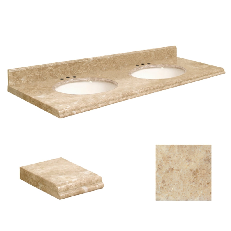 VANITY TOP 61X22 8CN MARBLE G61222-M2-U-W-8C CAPPUCCINO