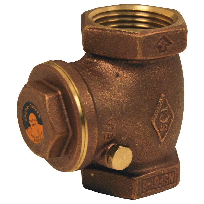 SWING CHECK VALVE 3 FNPT BRS SWCV300 - HORIZONTAL - 200 PSI Max Pressure 200 PSI WOG