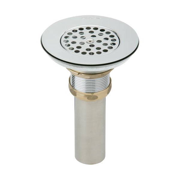 Drain Nickel Plated Brass Body/Vandal-Resist Grid Strainer/Tailpiece Polished Nickel