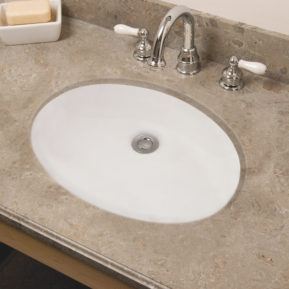 Oval 19x14" Undermount Lav Sink in Matrix Bone