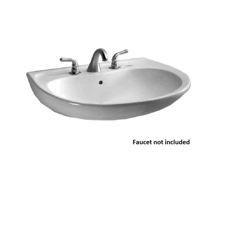 Prominence 26x21" Peestal Lav Sink w/4" Fct Holes in Cotton White
