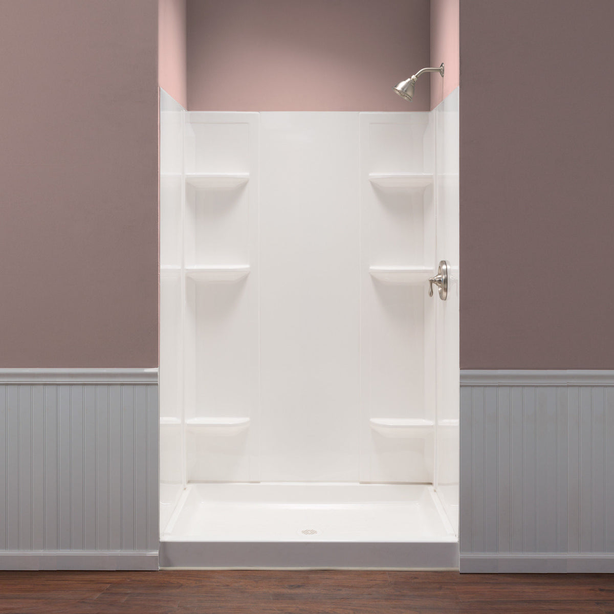 DuraWall 5 pc Neo-Angle/Corner Shower Wall System in White