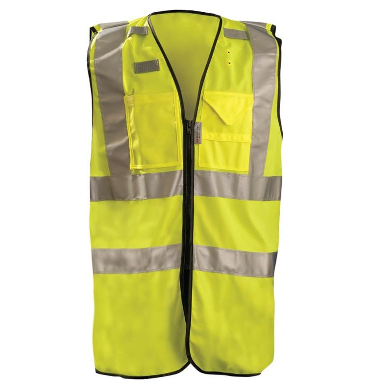 VEST LUX-SSFULLZ-YL YLLW SOLID DUAL STRIP FULL SURVEYOR