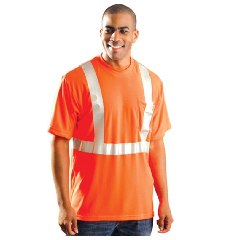 Premium T-Shirt X-Large Orange Standard Wicking with Pocket