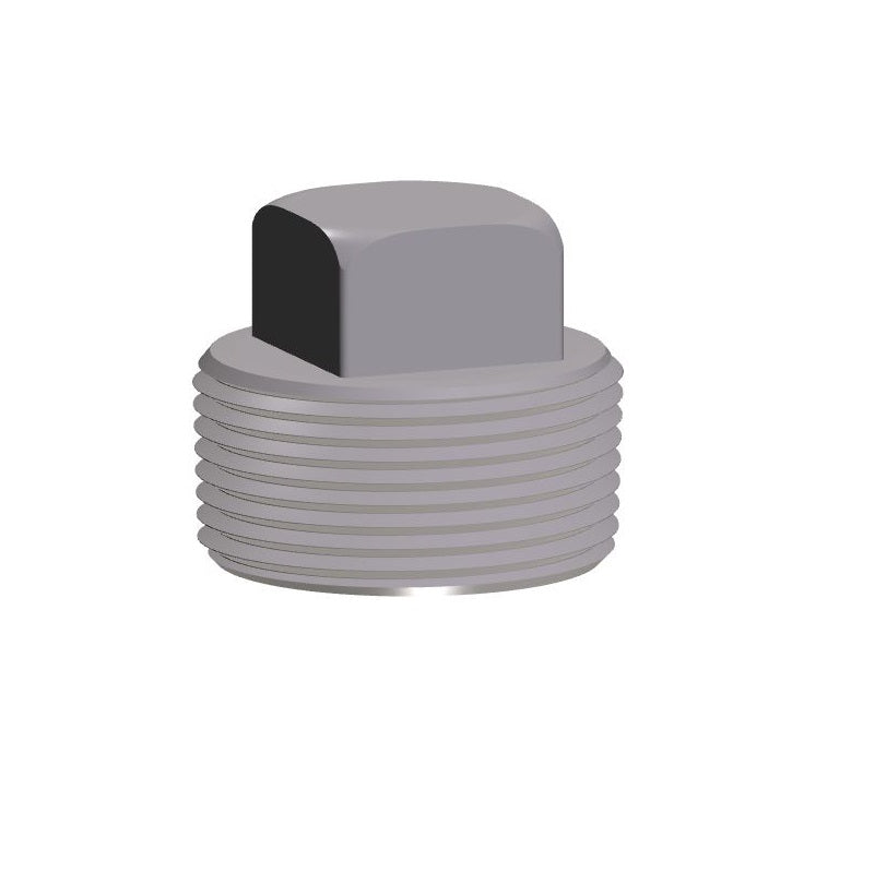 PLUG 4 BLACK FORGED STEEL A105 SOLID SQUARE HEAD THREADED