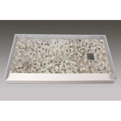 Pre-Tile Shower Base 60x32x4" w/Right Drain in Pebble Creme