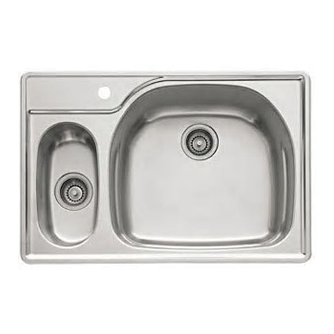 Prestige 33x22x9-5/8" Stainless Steel Double Bowl Sink