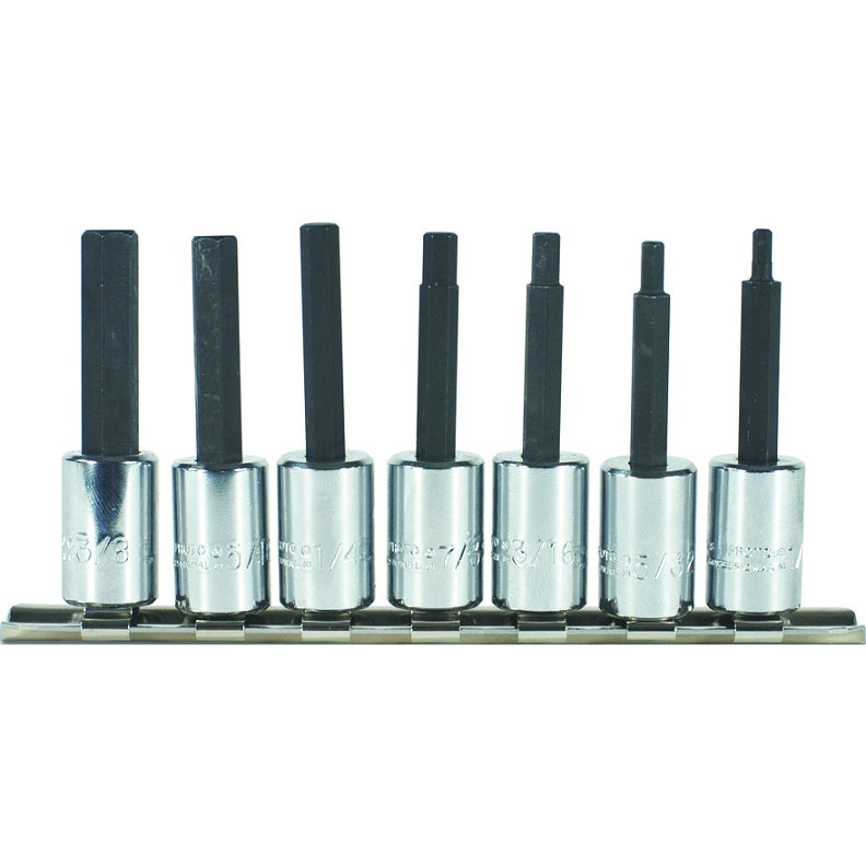 HEX BIT SET 3/8DR 7PC 4900-7C - W/SCKT BAR & CLIPS