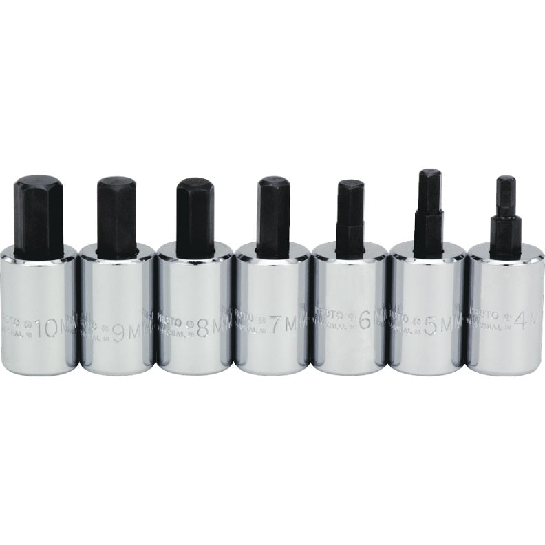 HEX BIT SET 3/8DR 7PC J4990-MST - SHORT