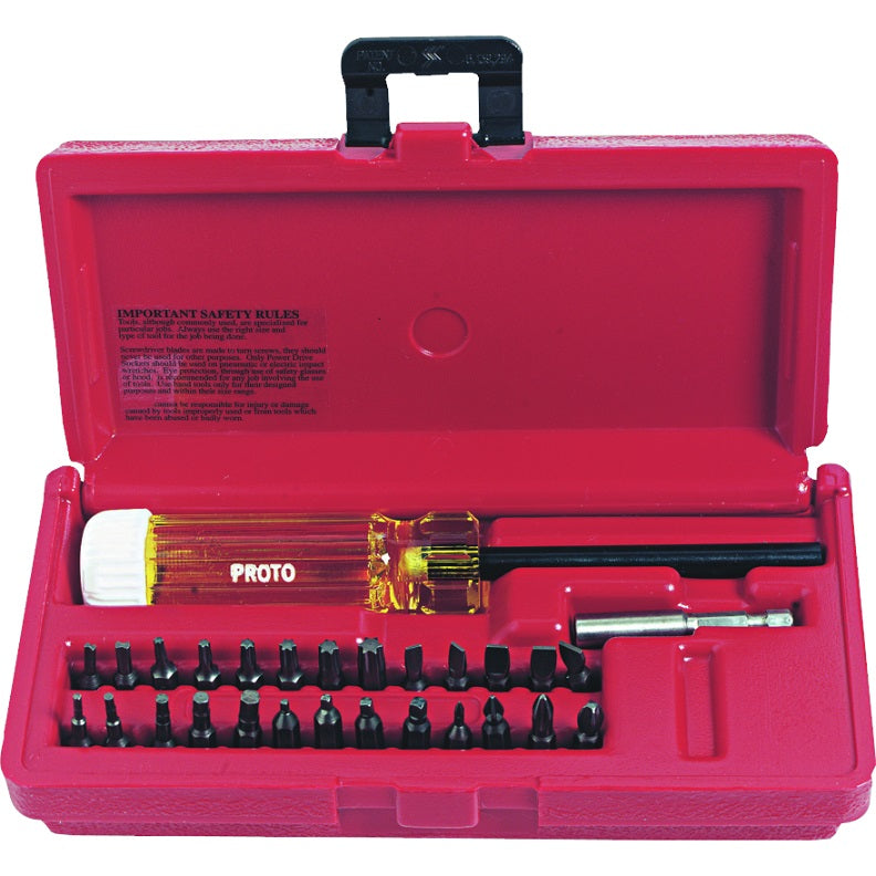 Screwdriver Bit Set 28-Pc Magnetic with Plastic Box