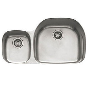 Prestige 35-5/8x20-1/2x9-1/16" Stainless Steel Dbl Bowl Sink