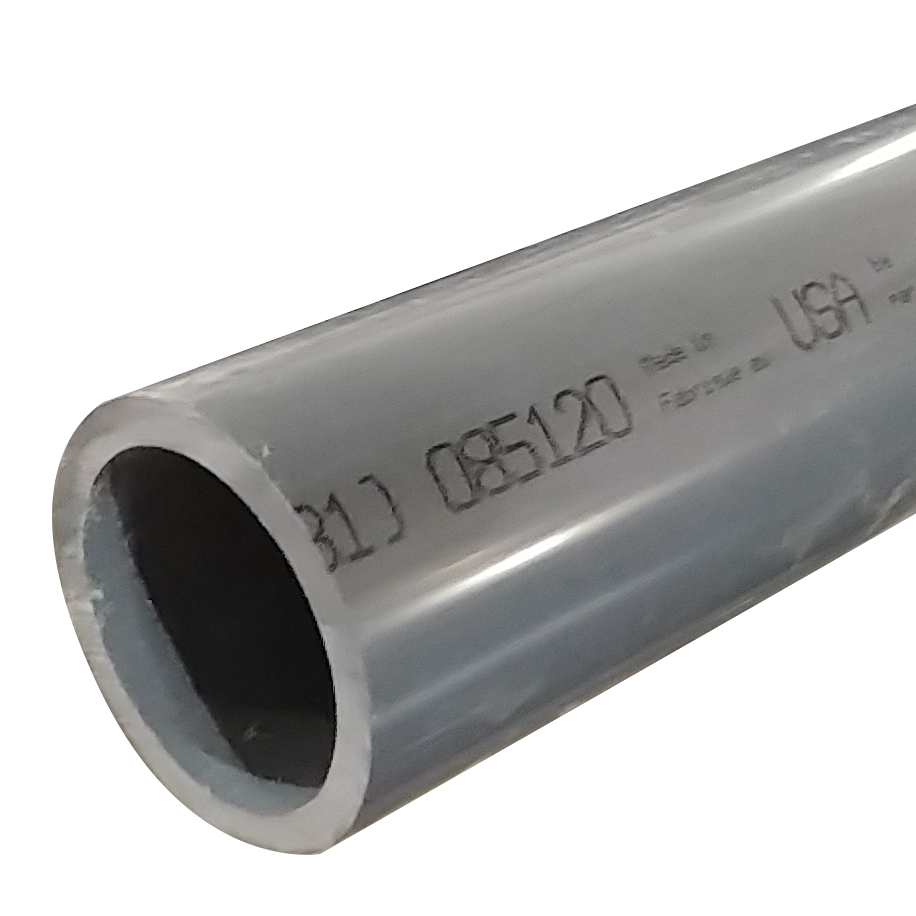 Pipe 3/4"X20' PVC Schedule 80 Gray Plain End