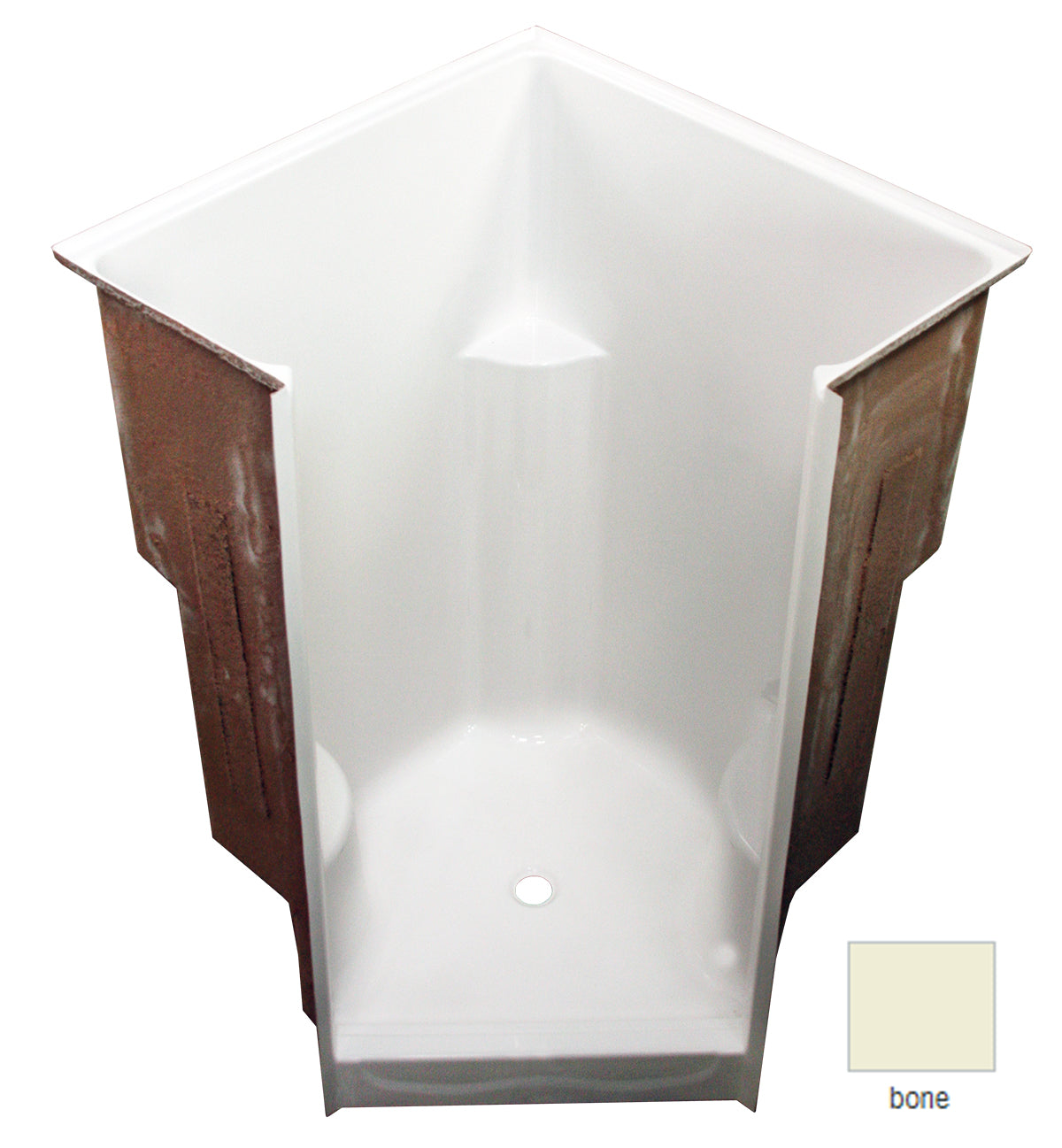 AcrylX Shower 49x49x78-3/4" Bone With Seats