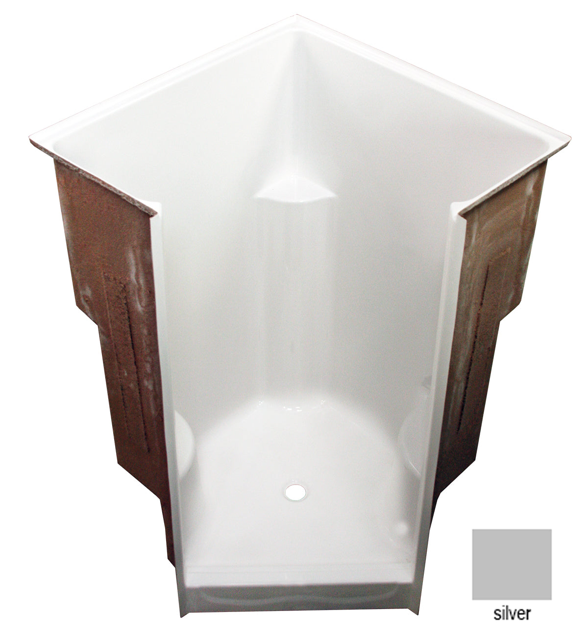 AcrylX Shower 49x49x78-3/4" Silver With Seats
