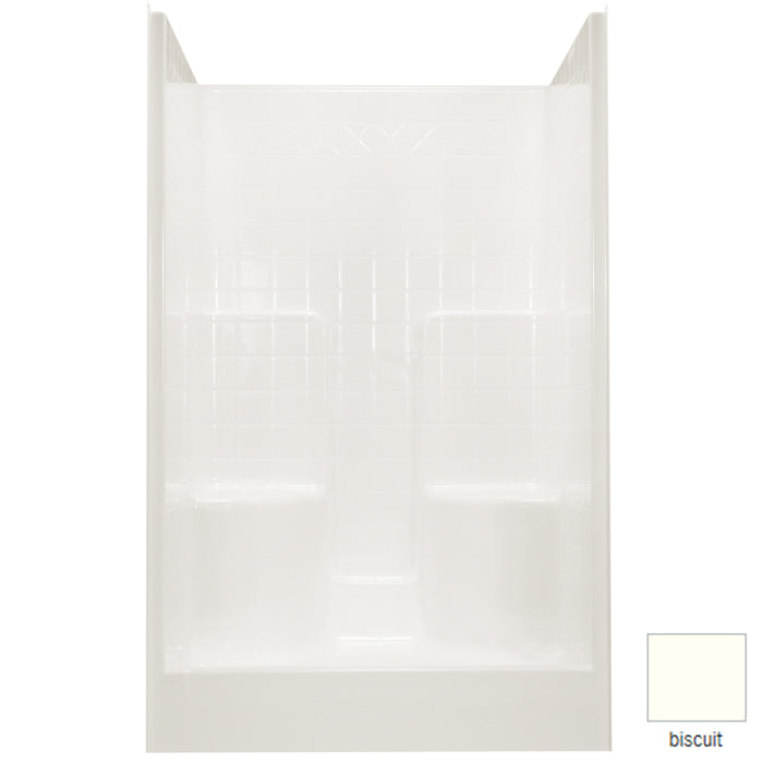 Tiled Shower 48x46x78" Biscuit With Seats