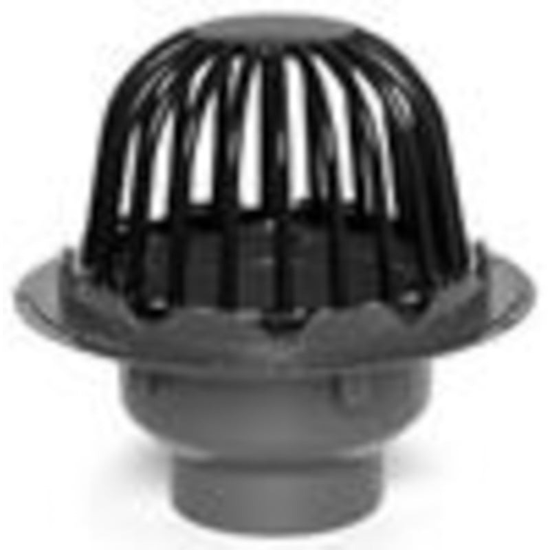 ROOF DRAIN 4 PVC BODY HUB END 78014 W/ABS DOME & GRAVEL GUARD
