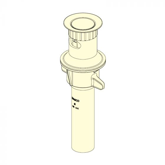 Plastic Push Pop-Up Lav Drain w/Overflow in Polished Nickel