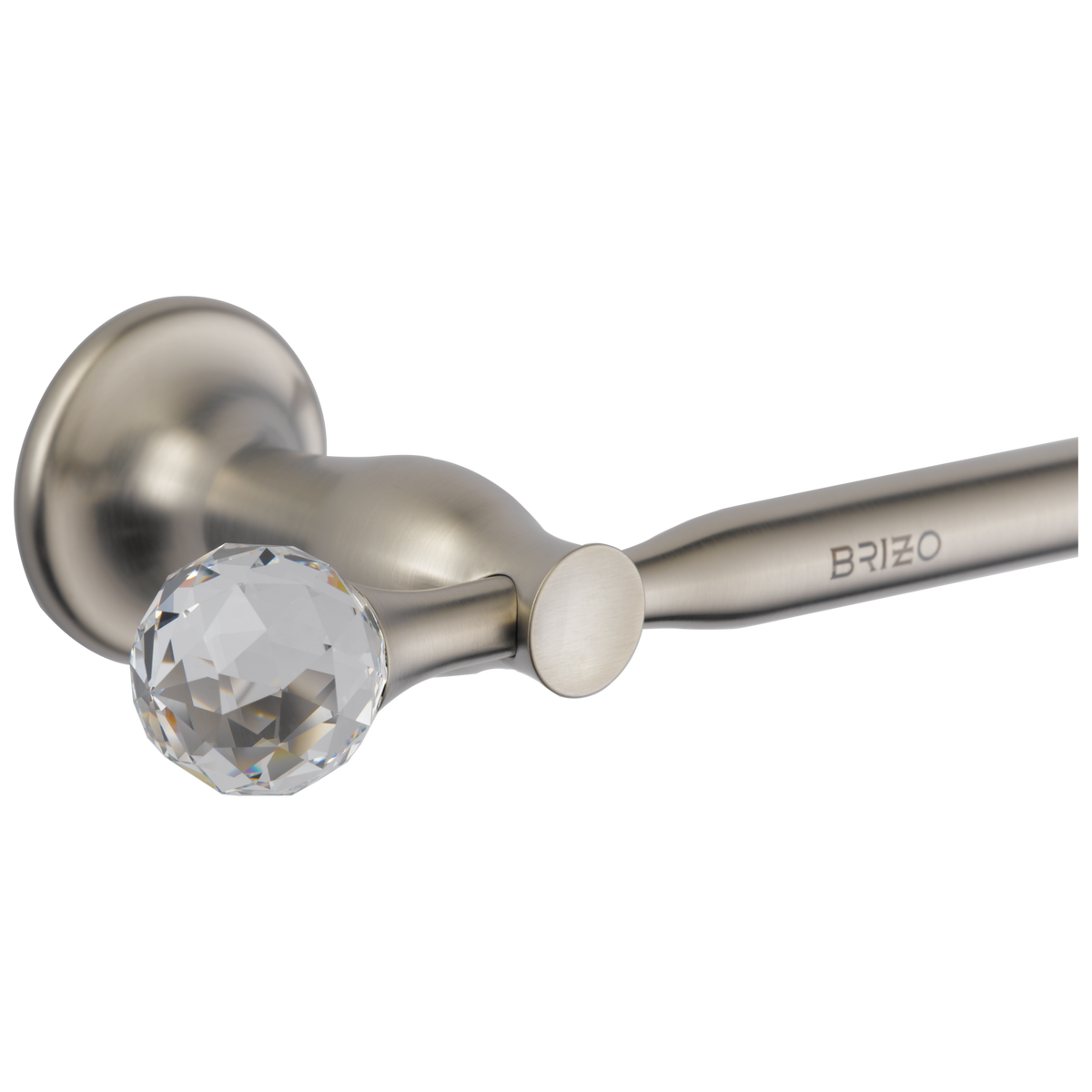 RSVP Crystal Finial in Brushed Nickel