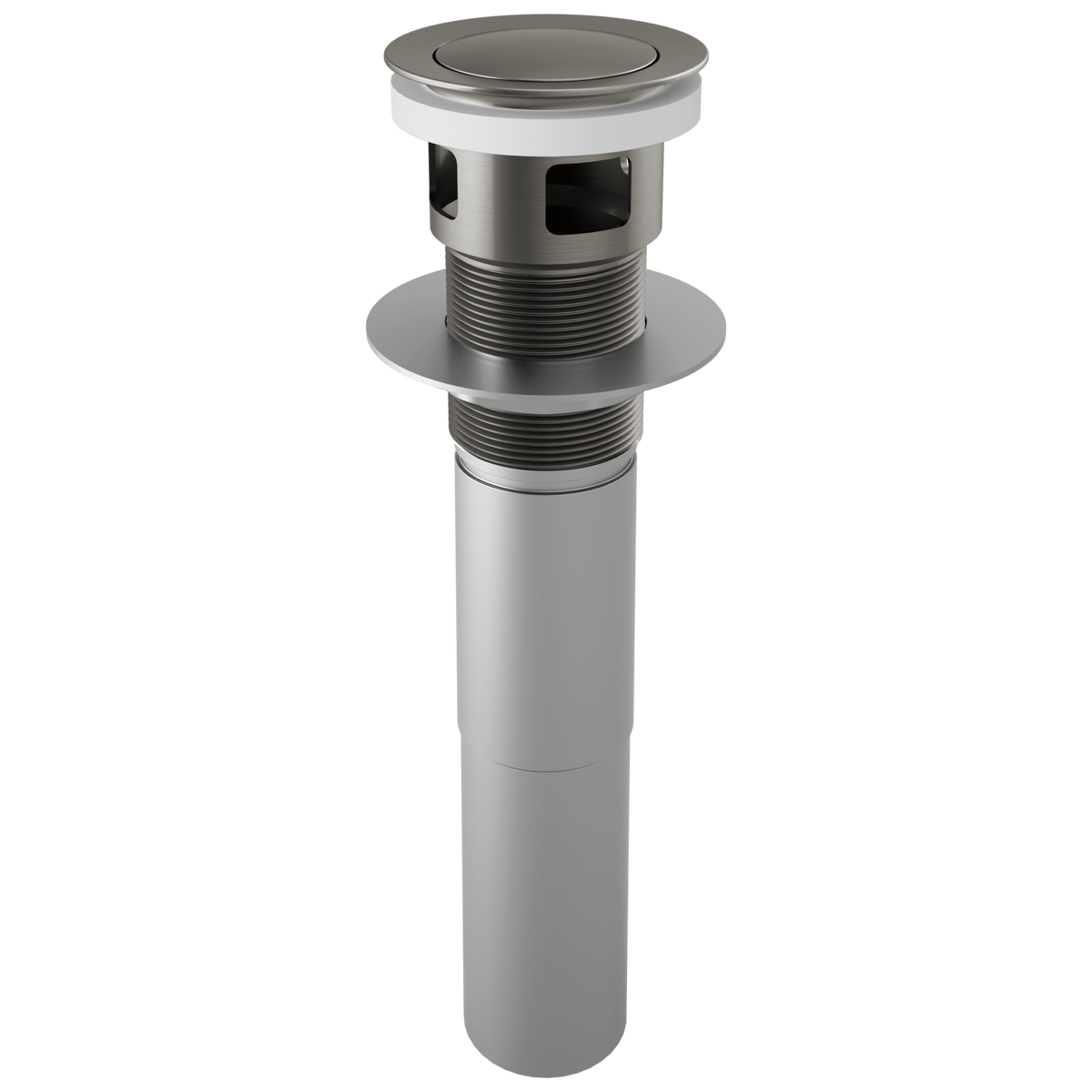 Brizo Push Button Pop-Up Drain w/Overflow in Luxe Steel