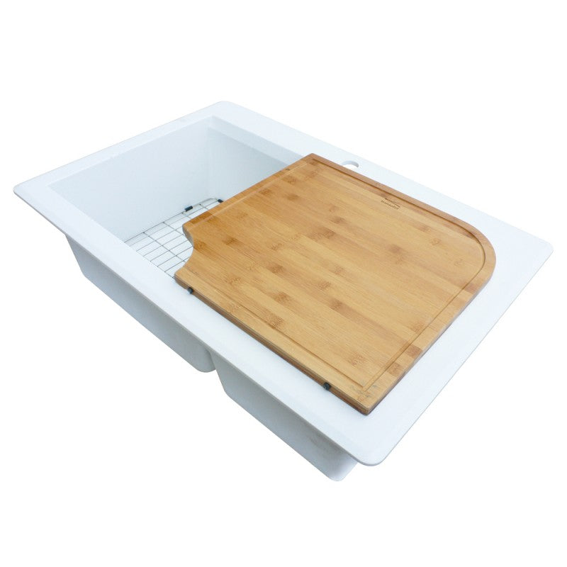 Radius 17-23/64x16-13/16" Bamboo Cutting Board w/Feet