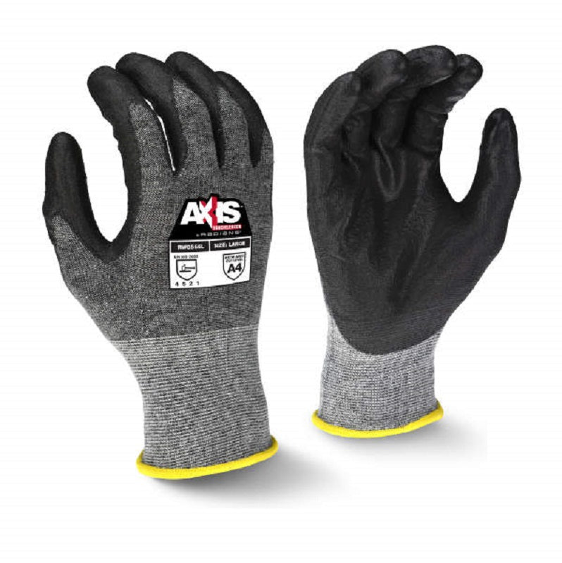 GLOVE RWG566L LRG CUT RES LVL 4 GRAY/BLACK PU PALM CTD